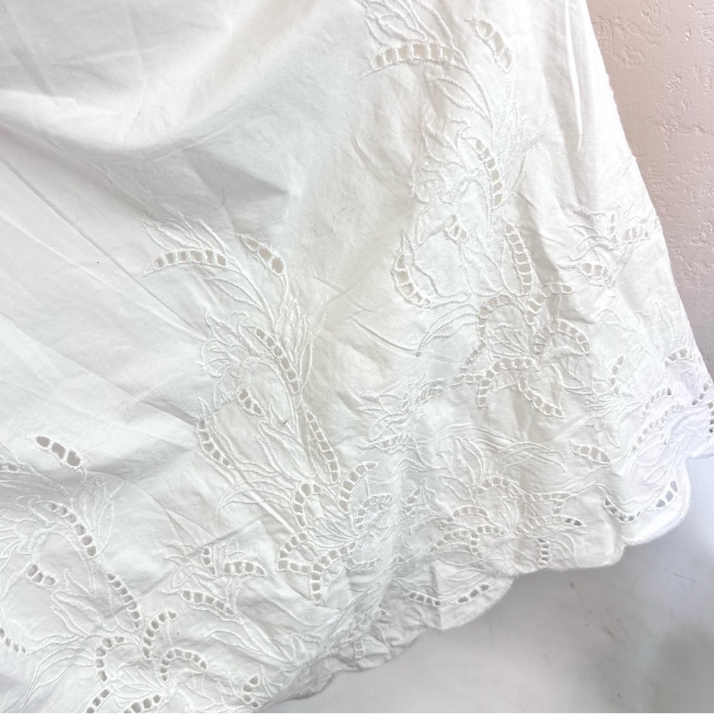 Express White Eyelet Lace Tie Strap Cotton Long Midi Dress Size L NWT - Picture 6 of 13